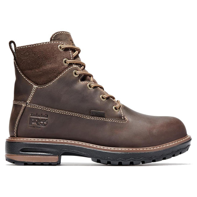 Timberland Pro Women's Hightower 6-Inch Waterproof Alloy-Toe Work Boot Coffee Brown Profile View