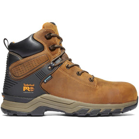 Timberland Pro Hypercharge 6-Inch Waterproof Nano-Toe Work Boot Brown Profile View