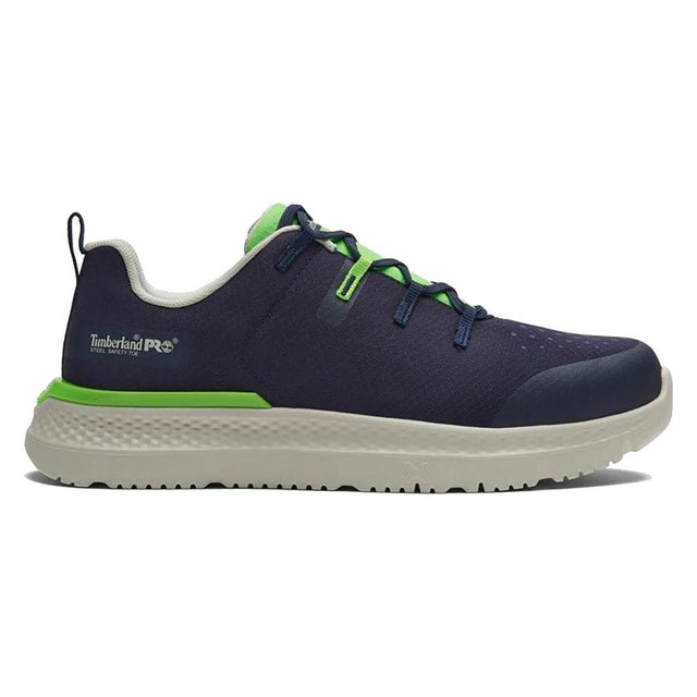 Timberland Pro Intercept Steel-Toe Oxford Work Shoe Blue Profile View