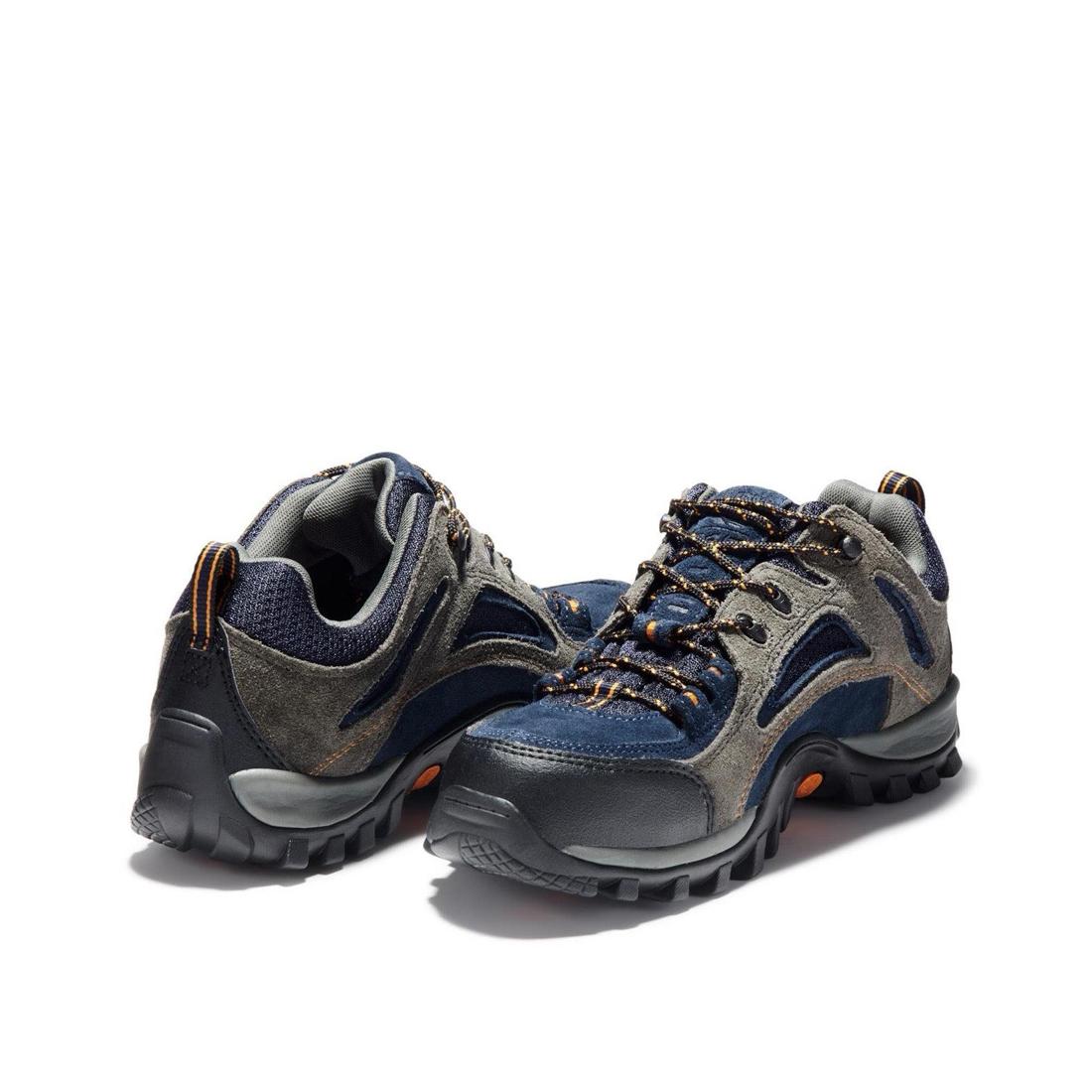 Timberland Pro Mudsill Steel-Toe Work Shoe Blue Heel-Back View