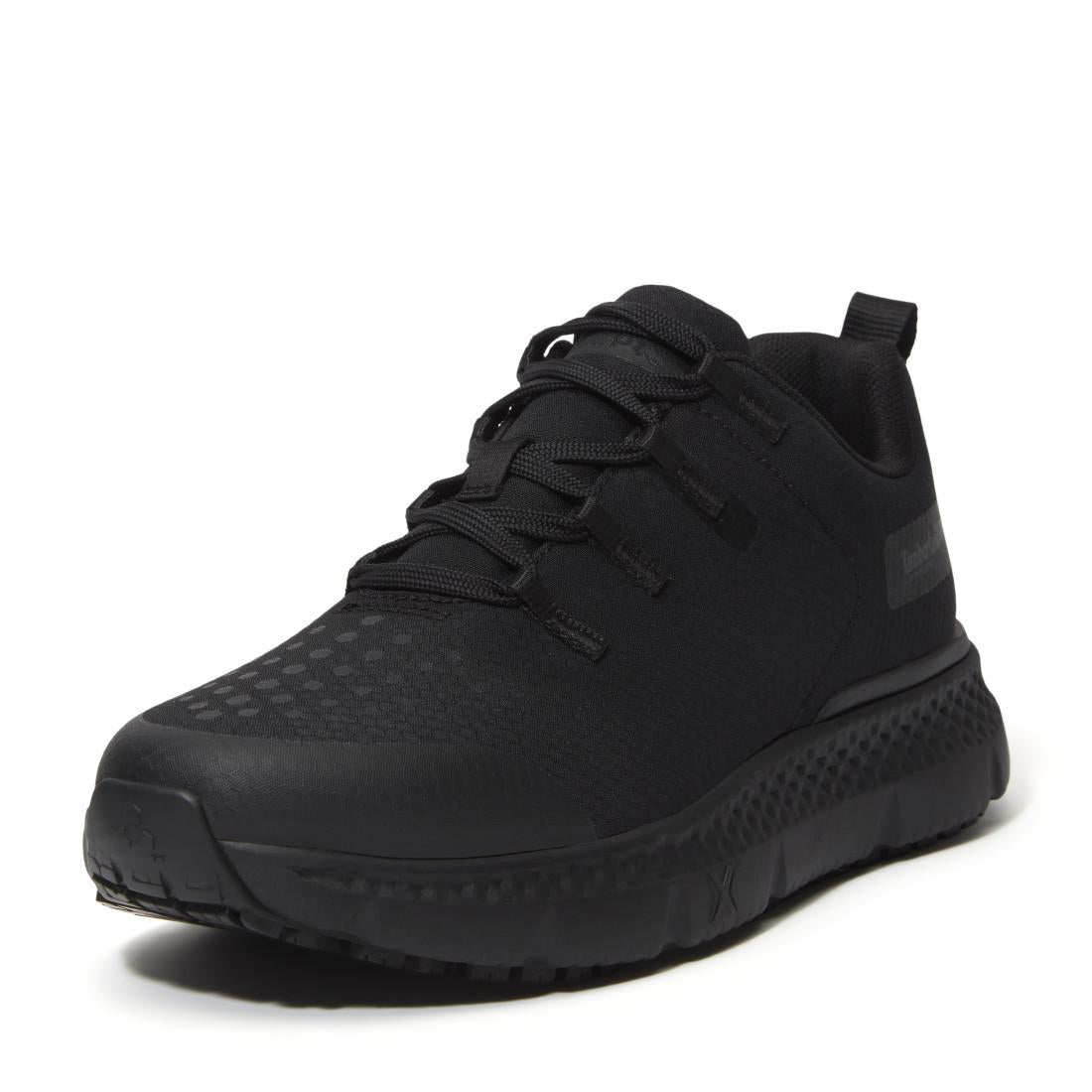 Timberland Pro Power Shift Women’s Slip Resistant Shoes – Black Ripstop Angled View
