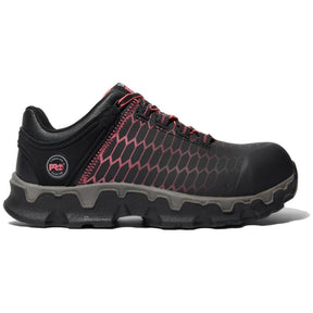 Timberland Pro Women's Powertrain Sport Alloy-Toe Work Shoe Black/Pink Profile View