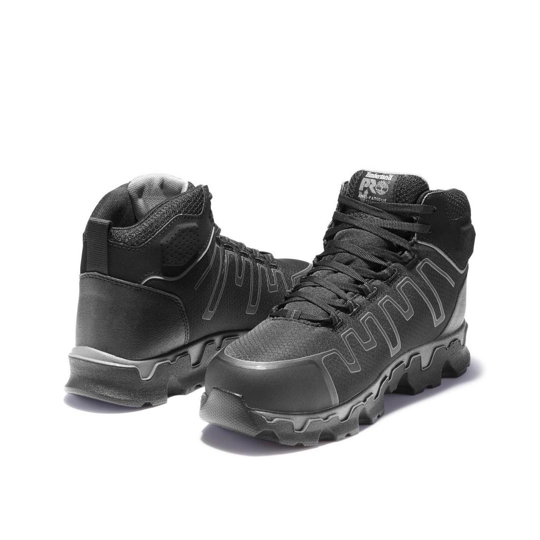 Timberland Pro Powertrain Sport Alloy-Toe Work Boot Black Heel-Back View