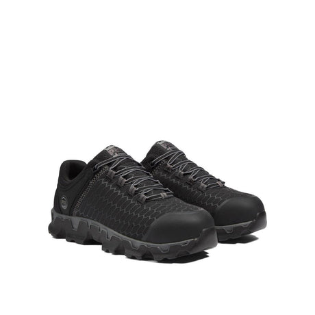 Timberland Pro Powertrain Sport Alloy-Toe Work Shoe Black/Grey Angled View