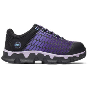 Timberland Pro Women's Powertrain Sport Alloy-Toe Work Shoe Black/Purple Profile View