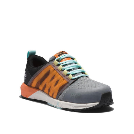Timberland Pro Women's Radius Composite-Toe Work Shoe Grey/Orange Medial View