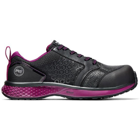 Timberland Pro Reaxion Women’s Composite Toe Work Shoes – Black/Purple Profile View