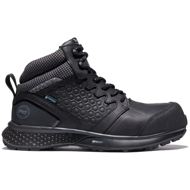 Timberland Pro Women's Reaxion Composite-Toe Waterproof Work Boot Black Profile View