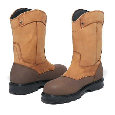Timberland Pro Rigmaster Steel-Toe Waterproof Pull-On Work Boot Brown Back Both View