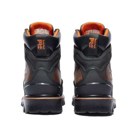 Timberland Pro Rigmaster 6 Inch Steel-Toe Waterproof Work Boot Brown Heel-Back View
