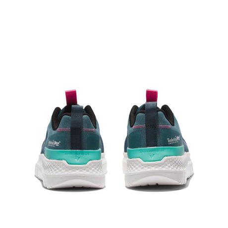 Timberland Pro Women's Setra Composite-Toe Work Shoe Teal Heel-Back View