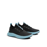 Timberland Pro Women's Solace Max Soft-Toe Slip-On Shoe Black/Blue Angled View