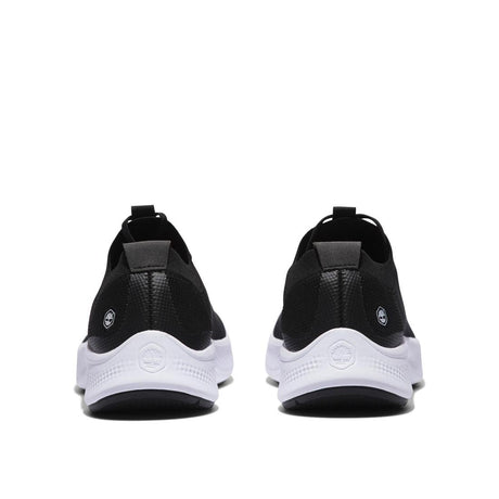 Timberland Pro Women's Solace Soft-Toe Slip-On Shoe Black/White Heel-Back View