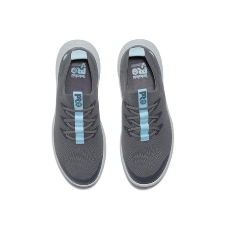 Timberland Pro Women's Solace Soft-Toe Slip-On Shoe Grey Front-upper View