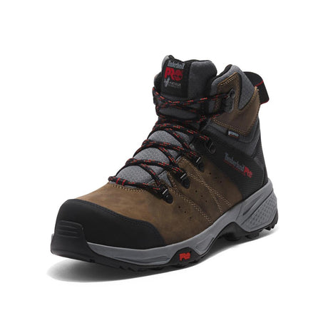 Timberland Pro Switchback 6 Inch Composite-Toe Waterproof Work Boot Brown/Grey Detail View