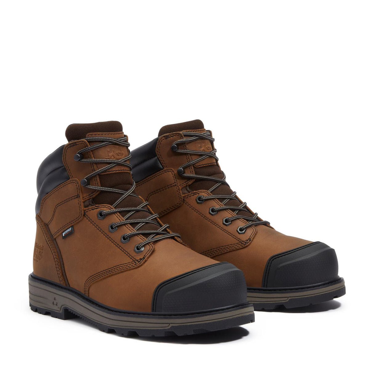 Timberland Pro Tasker 6 Inch Alloy Toe Waterproof Work Boots Brown A2QSE lateral image