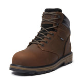 Timberland Pro Tasker 6 Inch Alloy Toe Waterproof Work Boots Brown A43FG Lateral Angle Image