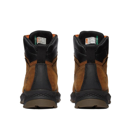 Timberland Pro Titan EV 6 Inch Soft-Toe Waterproof Work Boot Brown Heel-Back View