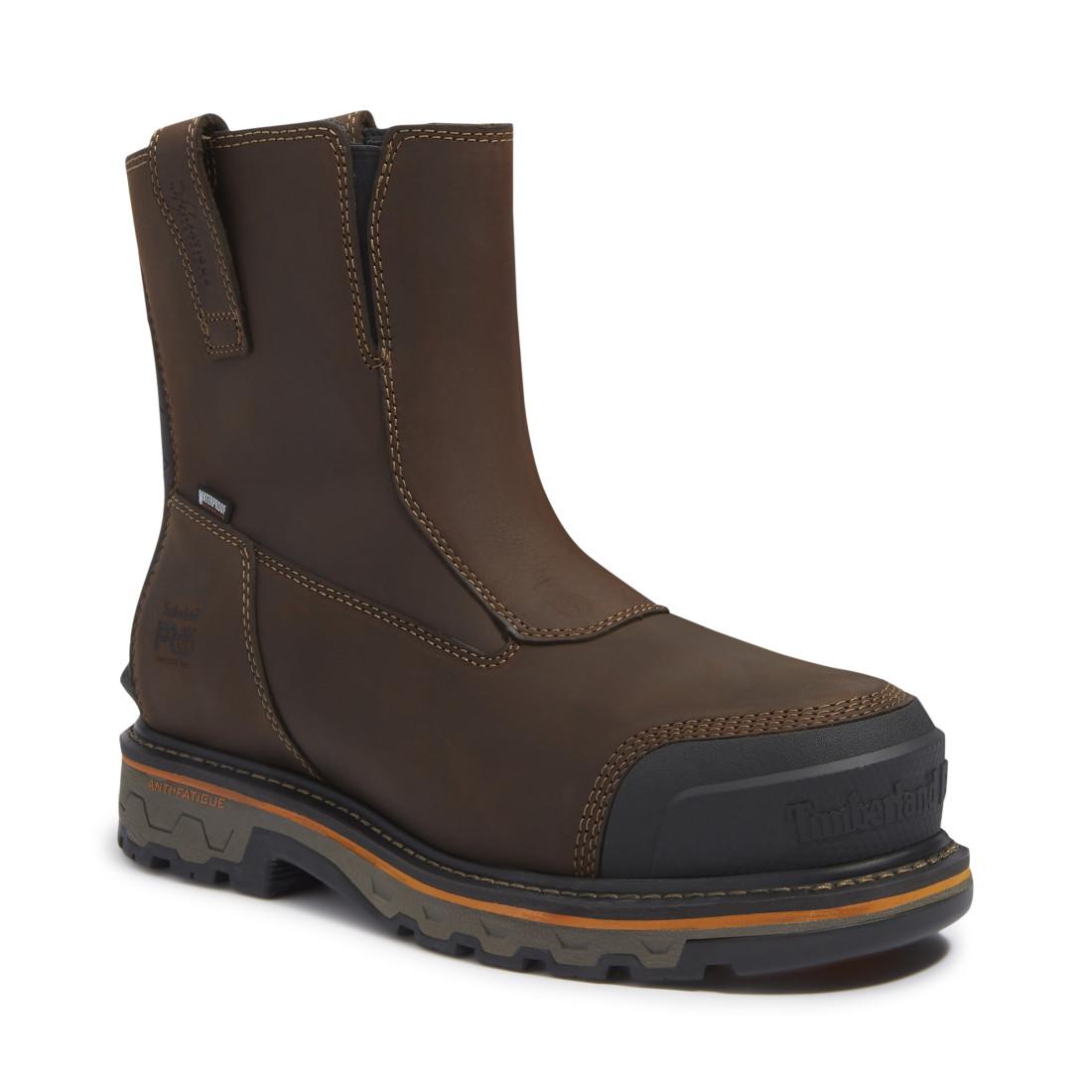 Timberland Pro True Grit Waterproof Soft Toe Chelsea Work Boot – Medium Brown Medial View