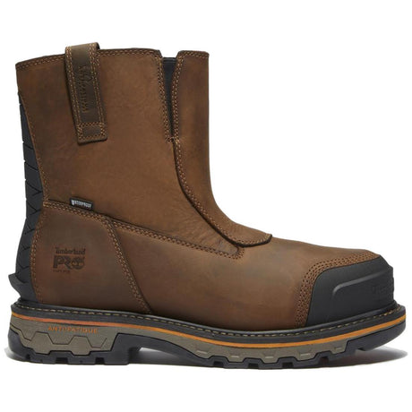 Timberland Pro True Grit Waterproof Composite Toe Chelsea Work Boot – Dark Brown Profile View