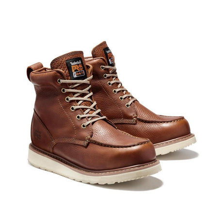 Timberland Pro Wedge 6 Inch Soft-Toe Boot Brown Heel-Back View