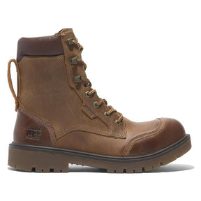 Timberland Pro Whitman 8-Inch Waterproof Composite-Toe Work Boot Full Grain Medium Brown Profile View