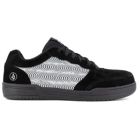 Volcom Hybrid Composite-Toe Wedge Sole Work Shoe Black Grey Profile View