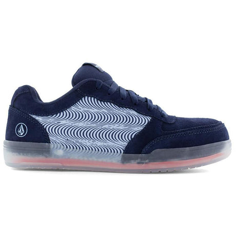Volcom Hybrid Composite-Toe Wedge Sole Work Shoe Blue Navy Profile View