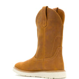 Wolverine Bronc Wedge Soft-Toe Pull On Work Boot Birch W250046 Heel Image