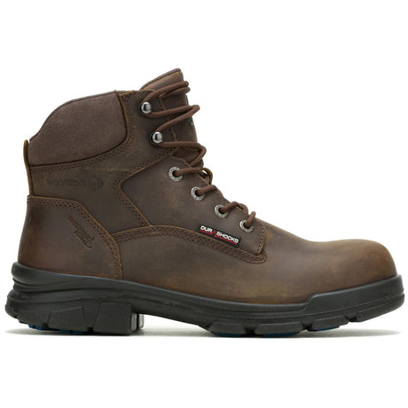 Wolverine DuraShocks® SR Icon 6" Soft Toe Work Boot – Dark Brown Profile View
