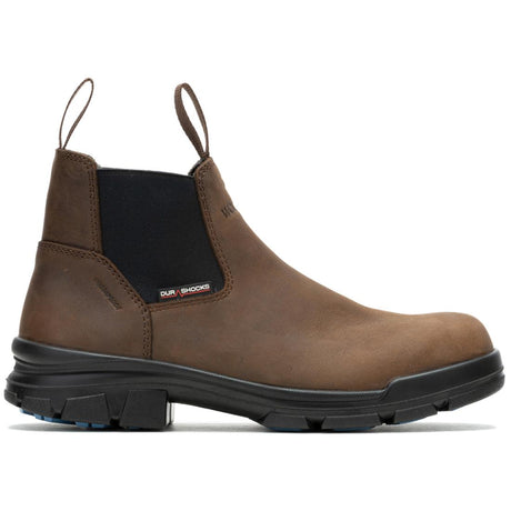 Wolverine DuraShocks® SR Icon Soft Toe Romeo Chelsea Work Boot – Dark Brown Profile View