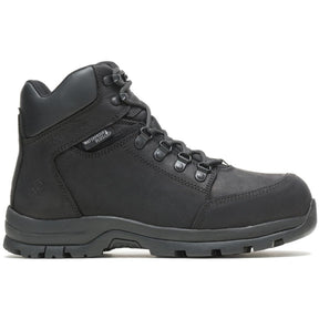 Wolverine Grayson Waterproof Steel-Toe Mid Work Boot Black Profile View