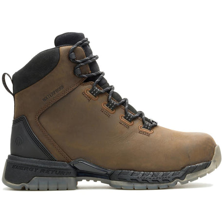 Wolverine I-90 Rush Max Waterproof Soft-Toe Work Boot Dark Coffee Profile View