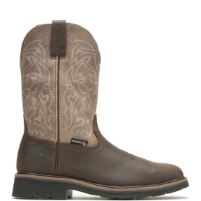 Wolverine Rancher Dark Taupe Steel-Toe Waterproof Pull-On Wellington Work Boot Profile View
