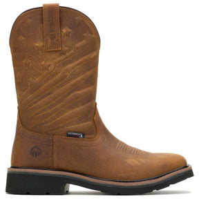 Wolverine Rancher Flag LX Soft-Toe Pull-On Wellington Work Boot Sudan Brown Profile View