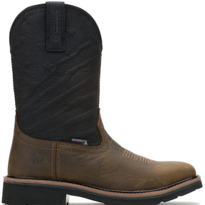Wolverine Rancher Flag LX Steel-Toe Pull-On Wellington Work Boot Black Profile View