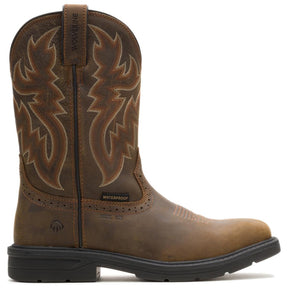 Wolverine Rancher Level Steel-Toe Pull-On Wellington Work Boot Dark Coffee Profile View