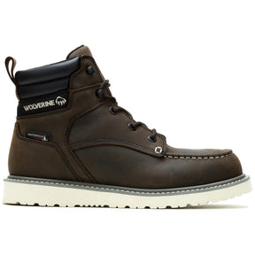 Wolverine Trade Wedge Moc-Toe 6" Soft-Toe Work Boot Dark Brown Profile View