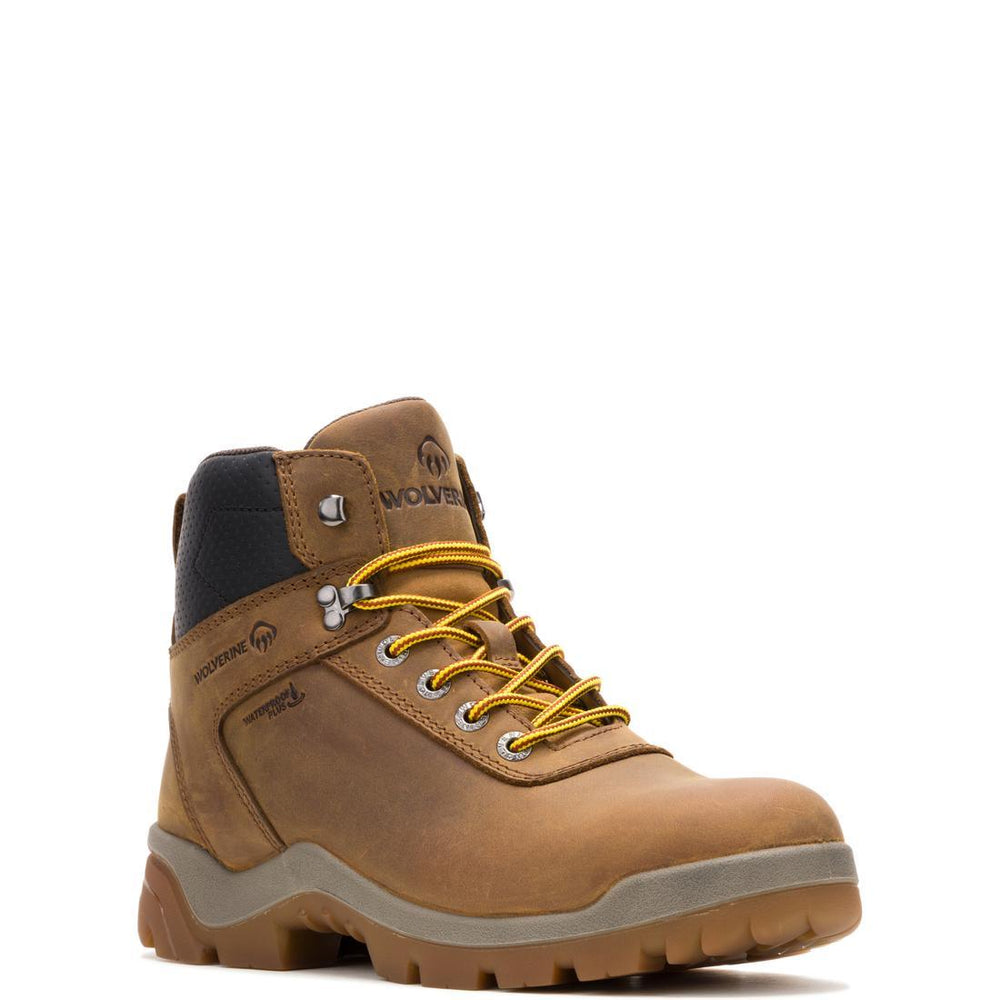 Wolverine Vantage Hyprest FT 6" Soft-Toe Work Boot Dark Tan Soft-Toe,W250028 Medial Image