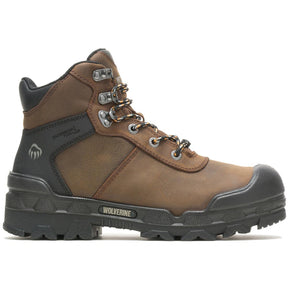 Wolverine Warrior Waterproof Met Guard CarbonMax Work Boot Dark Brown Profile View