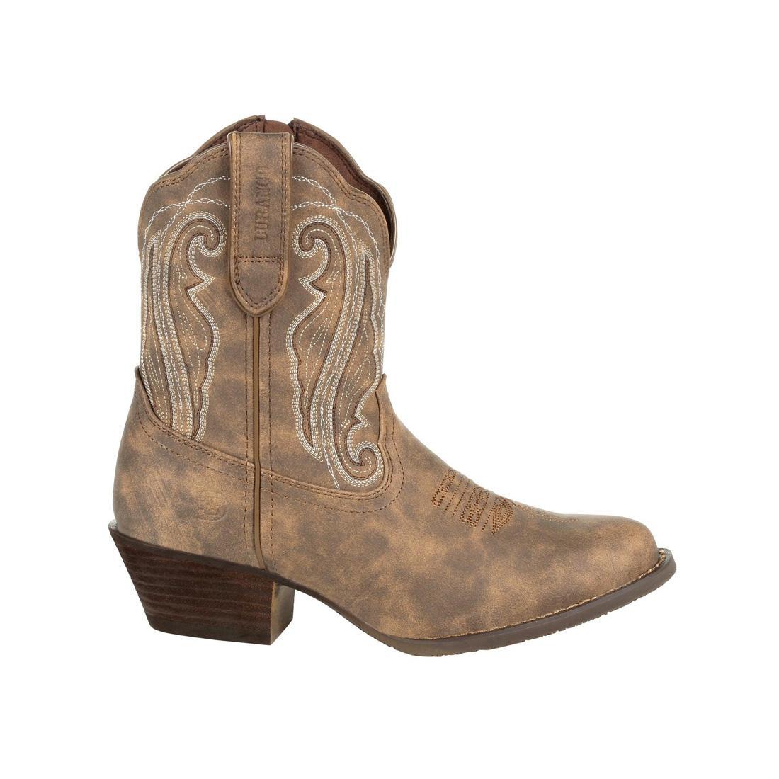 Women’s Crush by Durango Distressed Shortie Western Boot DRD0372 Profile View