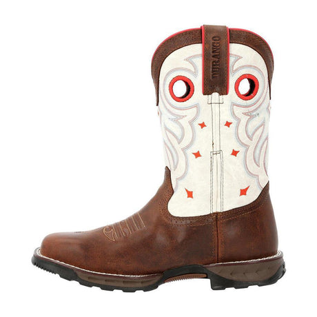 Women’s Durango Maverick Steel Toe Waterproof Western Work Boot sable Brown White DRD0418