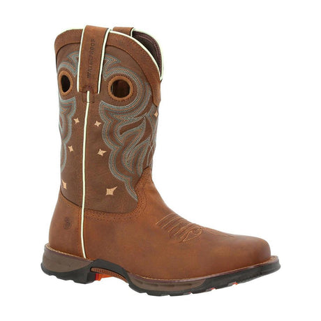 Women’s Durango Maverick Steel Toe Waterproof Western Work Boot Rugged Tan DRD0416 Side View