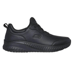 Skechers Work Womens Rodey Relaxed Fit Squad Chaos Slip Resistant Shoe Black Profile View